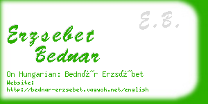 erzsebet bednar business card